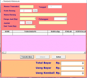 form penjualan minimarket ade